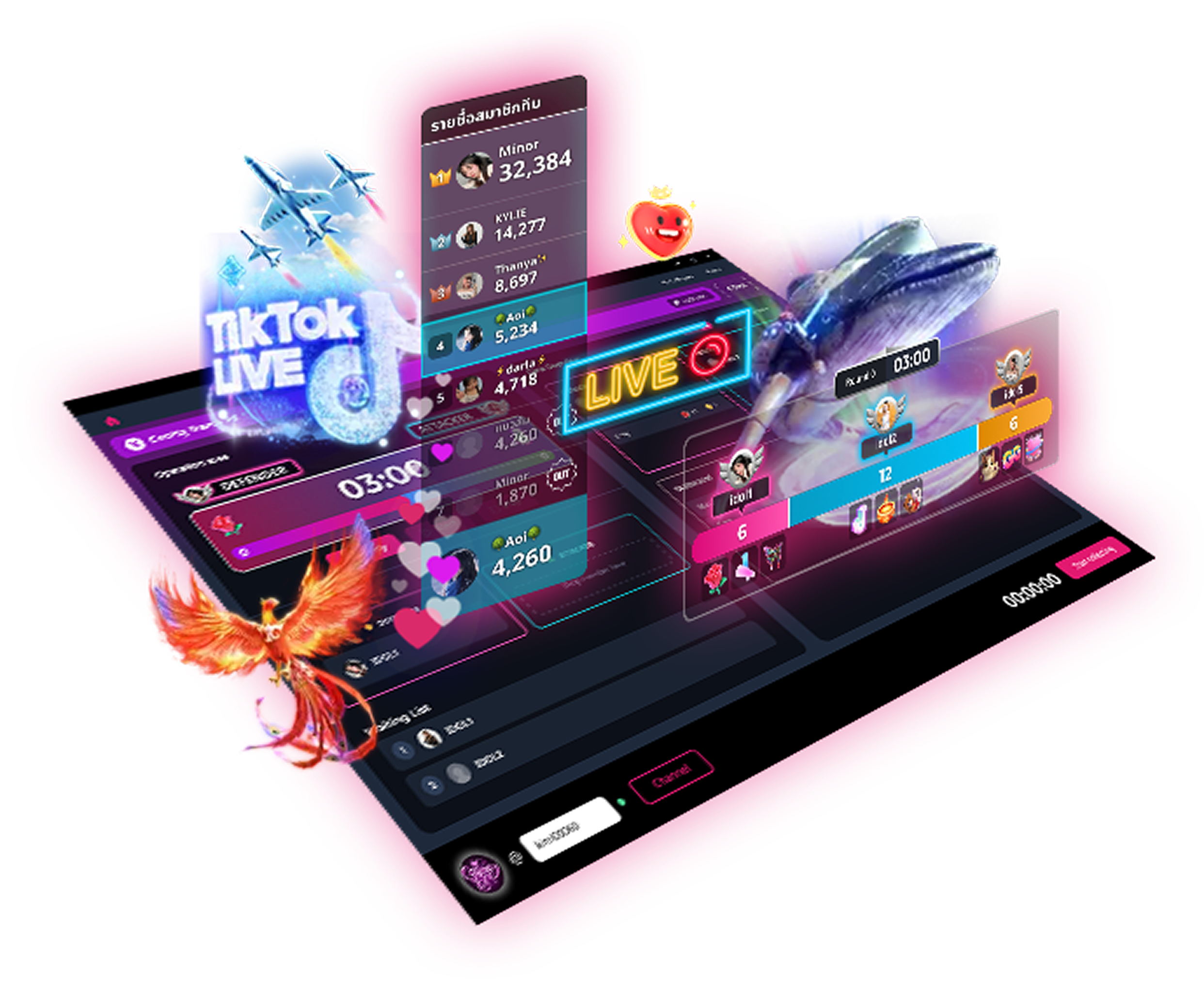 ตัวอย่าง MEKs สำหรับ TikTok Live